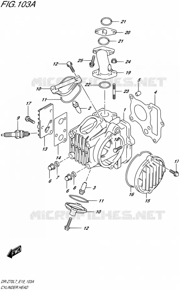 CILINDERKOP Suzuki MOTO 70 DR-Z 2017  DR-Z70 L7 (E19)