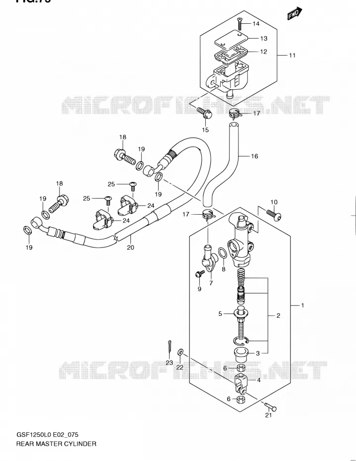 ACHTER HOOFDREMCILINDER (GSF1250L0) Suzuki MOTO 1250 BANDIT-N 2010  GSF1250 L0 (E02,E19,E24)
