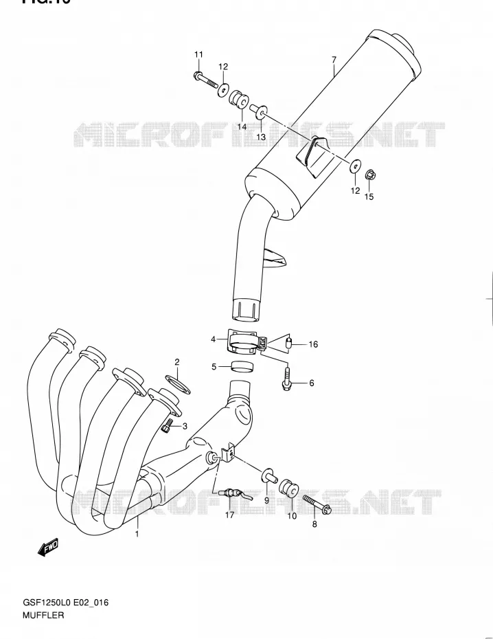 GELUIDDEMPER Suzuki MOTO 1250 BANDIT-N 2010  GSF1250 L0 (E02,E19,E24)