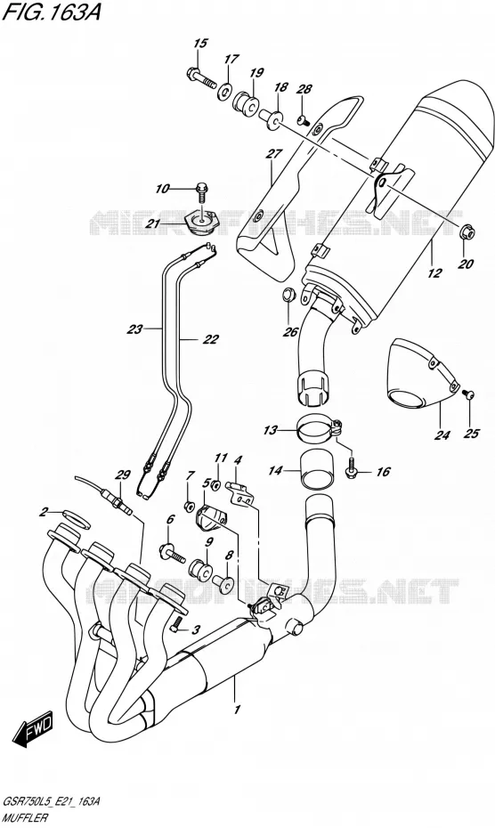 GELUIDDEMPER Suzuki MOTO 750 GSR 2015  GSR750 L5