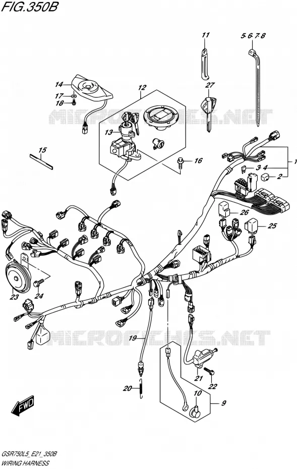 BEDRADING (GSR750UEL5 E21) Suzuki MOTO 750 GSR 2015  GSR750UE L5 (E21)