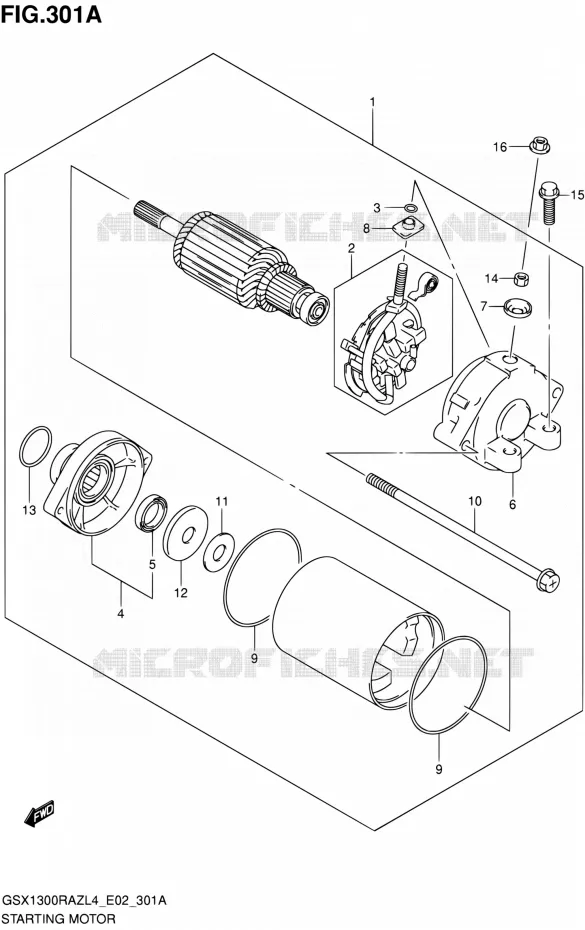 STARTMOTOR Suzuki MOTO 1300 HAYABUSA 2014  GSX1300RAZ L4 (E19)
