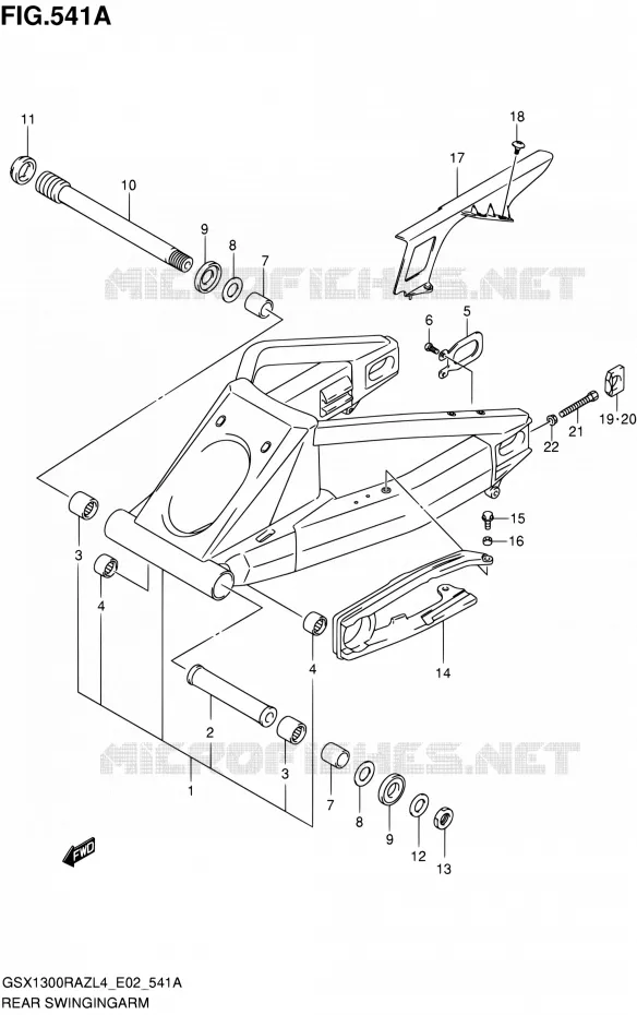 SWINGARM Suzuki MOTO 1300 HAYABUSA 2014  GSX1300RAZ L4 (E19)