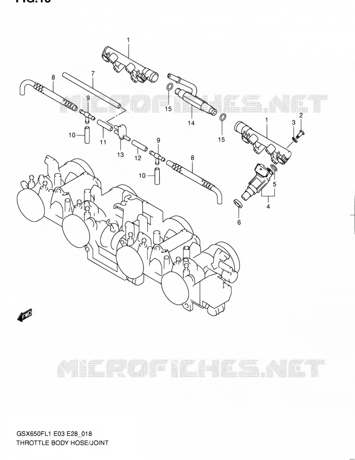 GASKLEPHUIS (GSX650FL1 E28) Suzuki MOTO 650 GSX-F 2011  GSX650F L1 (E03,E28,E33)