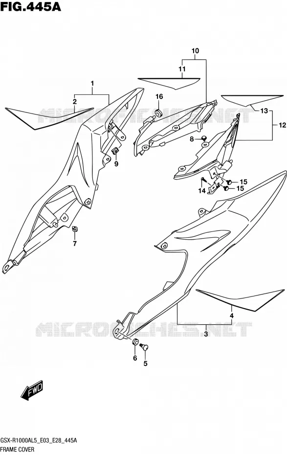 ACHTER KUIP (YSF) Suzuki MOTO 1000 GSX-R 2015  GSX-R1000A L5 (E03,E28,E33)