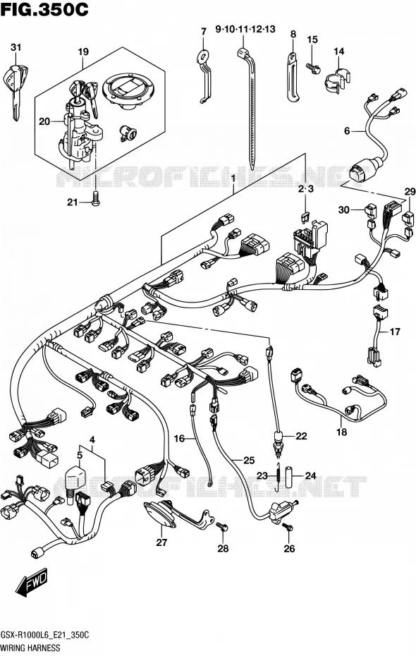 BEDRADING (GSX-R1000UFL6 E21) Suzuki MOTO 1000 GSX-R 2016  GSX-R1000A L6 (E21)