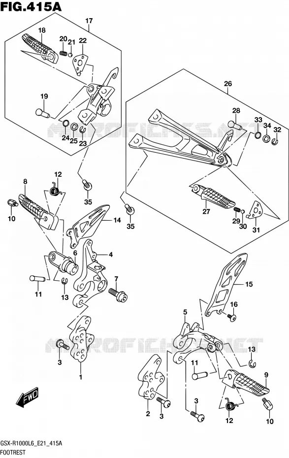 FOOTREST Suzuki MOTO 1000 GSX-R 2016  GSX-R1000A L6 (E21)