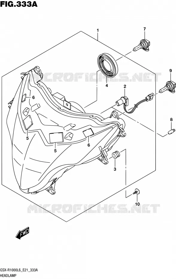 KOPLAMP (GSX-R1000L6 E21) Suzuki MOTO 1000 GSX-R 2016  GSX-R1000A L6 (E21)