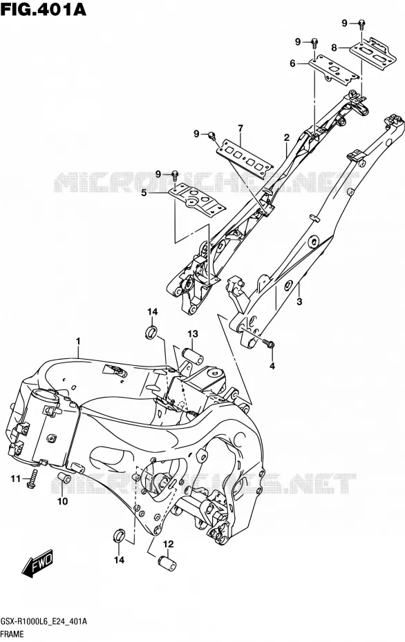 FRAME (GSX-R1000L6 E24) Suzuki MOTO 1000 GSX-R 2016  GSX-R1000A L6 (E24)