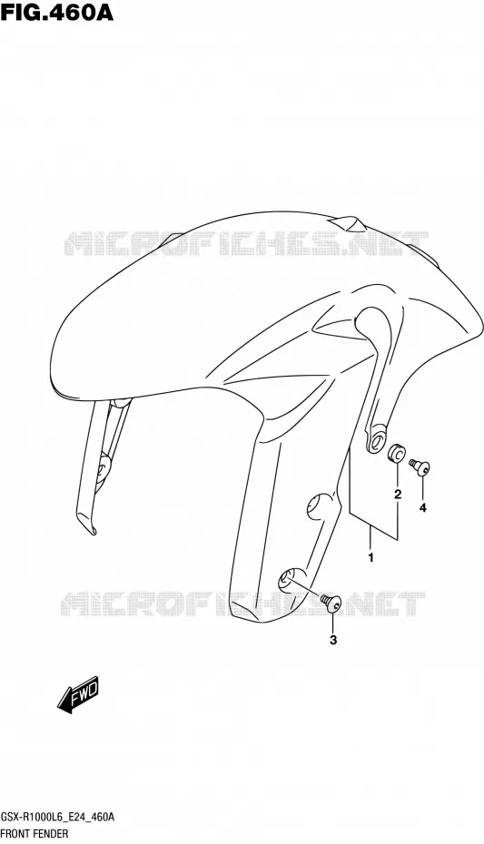 FRONT FENDER (GSX-R1000L6 E24) Suzuki MOTO 1000 GSX-R 2016  GSX-R1000A L6 (E24)