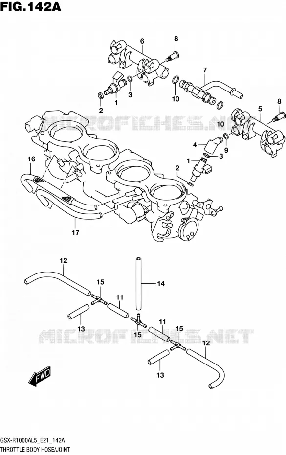 GASKLEPHUIS (GSX-R1000AL5 E21) Suzuki MOTO 1000 GSX-R 2015  GSX-R1000AUF L5 (E21)