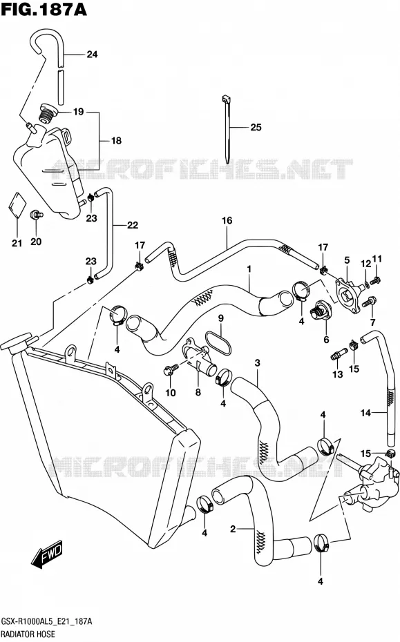 RADIATOR SLANG Suzuki MOTO 1000 GSX-R 2015  GSX-R1000AUF L5 (E21)