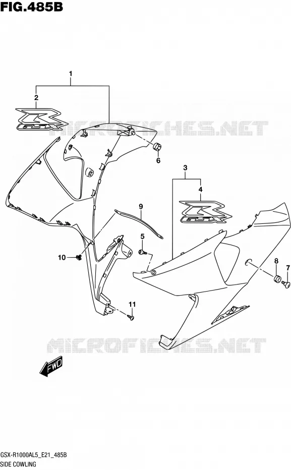 SIDE KUIP (ARB,AR4) Suzuki MOTO 1000 GSX-R 2015  GSX-R1000AUF L5 (E21)