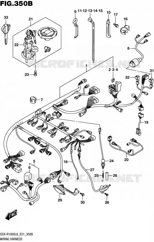 BEDRADING (GSX-R1000AL6 E21) Suzuki MOTO 1000 GSX-R 2016  GSX-R1000AUF L6 (E21)