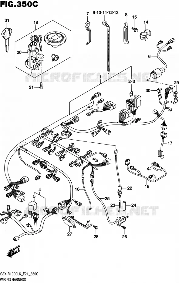 BEDRADING (GSX-R1000UFL6 E21) Suzuki MOTO 1000 GSX-R 2016  GSX-R1000AUF L6 (E21)