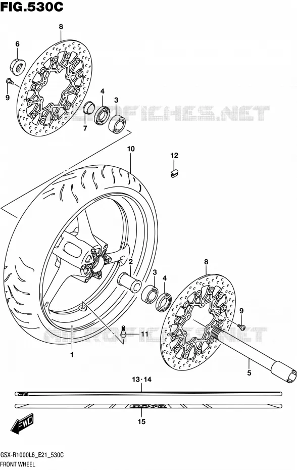 VOORWIEL (GSX-R1000UFL6 E21) Suzuki MOTO 1000 GSX-R 2016  GSX-R1000AUF L6 (E21)