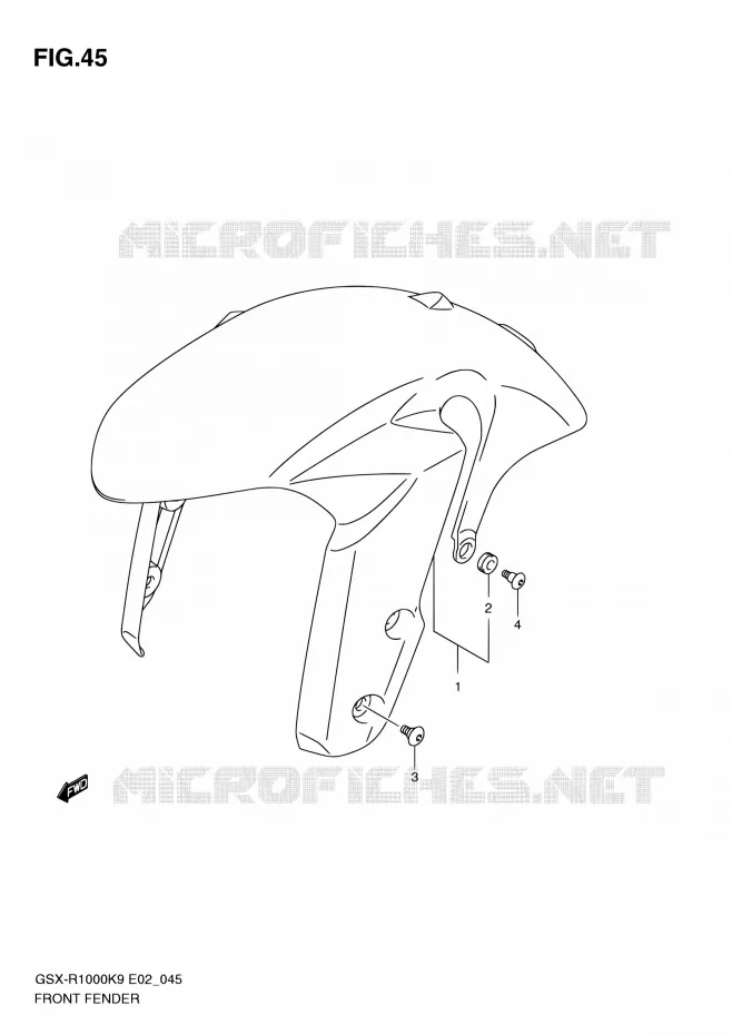FRONT FENDER Suzuki MOTO 1000 GSX-R 2010  GSX-R1000 L0/GSX-R1000Z L0 (E02,E14,E19,E24,E51,P37)