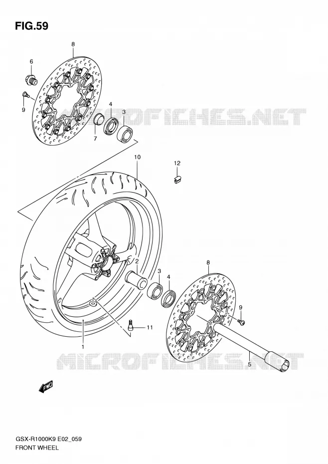 VOORWIEL Suzuki MOTO 1000 GSX-R 2010  GSX-R1000 L0/GSX-R1000Z L0 (E02,E14,E19,E24,E51,P37)