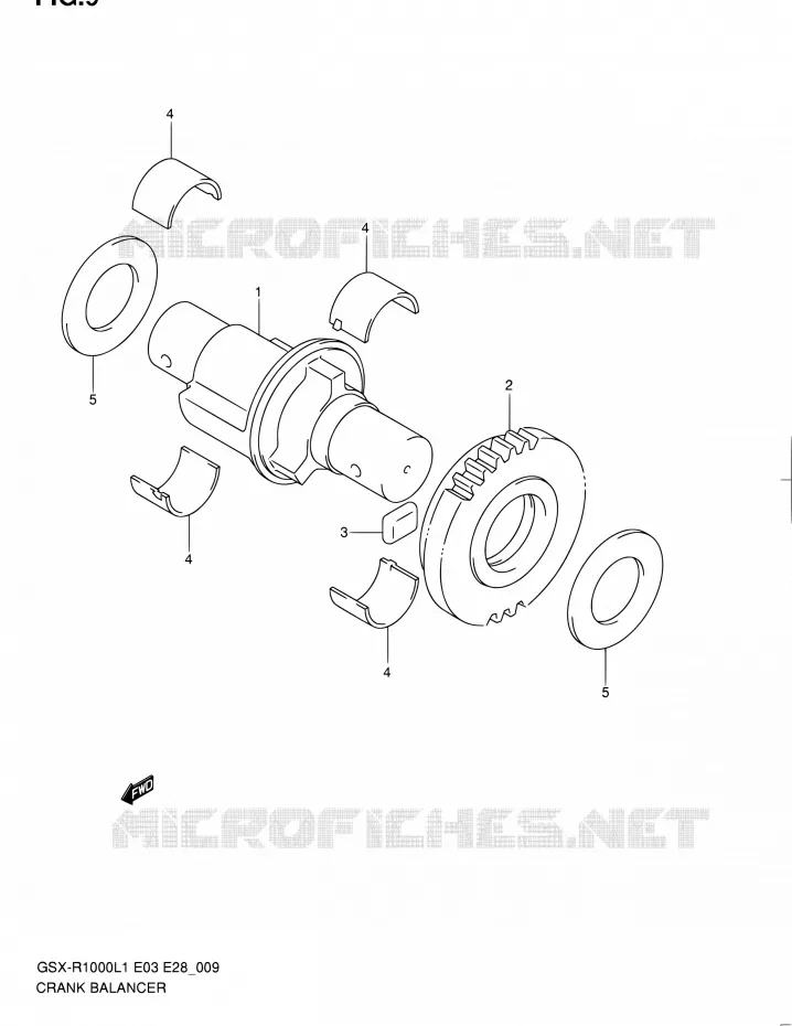 CRANK BALANCER Suzuki MOTO 1000 GSX-R 2011  GSX-R1000 L1 (E03,E28,E33)