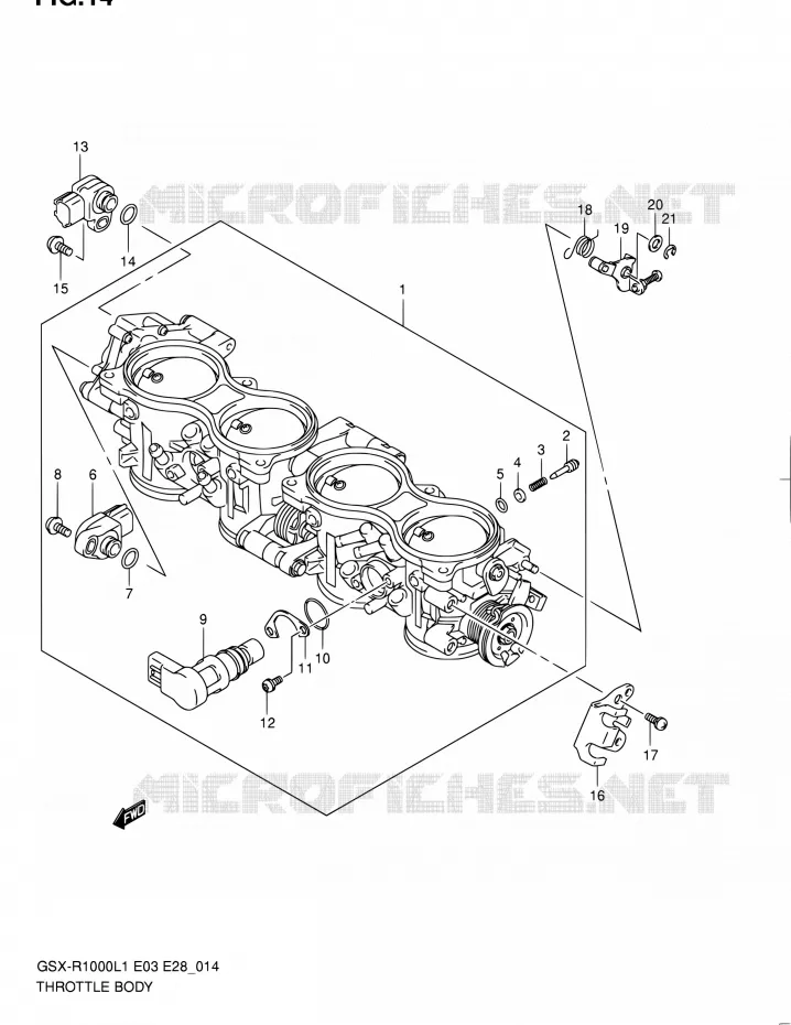GASKLEPHUIS (GSX-R1000L1 E33) Suzuki MOTO 1000 GSX-R 2011  GSX-R1000 L1 (E03,E28,E33)