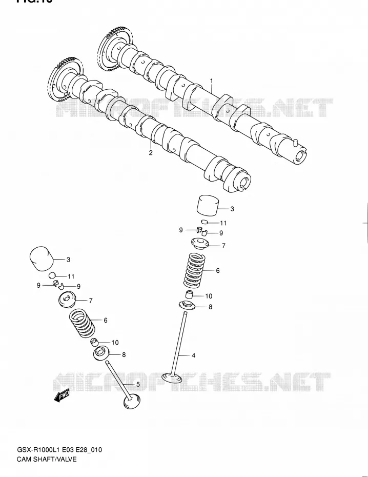 NOKKENAS - VALVES Suzuki MOTO 1000 GSX-R 2011  GSX-R1000 L1 (E03,E28,E33)