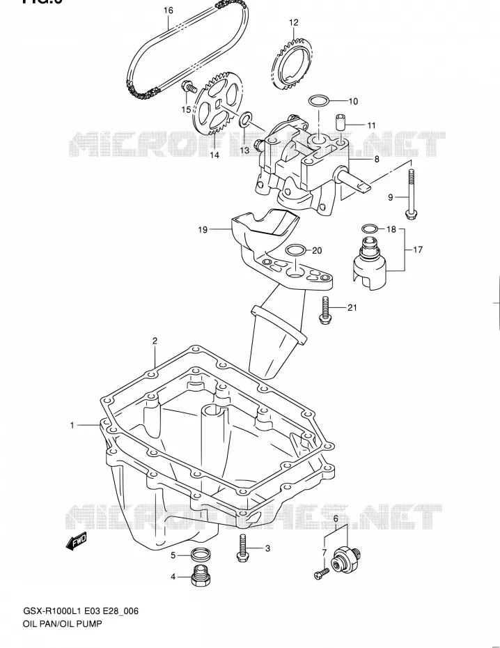 SUMP - OLIEPOMP  Suzuki MOTO 1000 GSX-R 2011  GSX-R1000 L1 (E03,E28,E33)