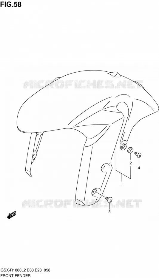 FRONT FENDER Suzuki MOTO 1000 GSX-R 2012  GSX-R1000 L2 (E03,E28,E33)