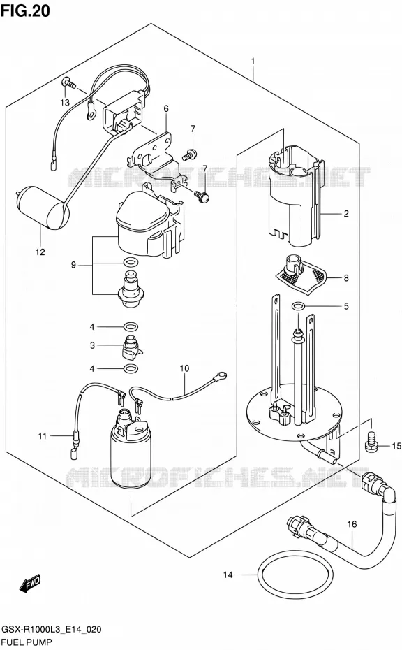 BENZINE POMP Suzuki MOTO 1000 GSX-R 2013  GSX-R1000 L3/GSX-R1000Z L3 (E14)