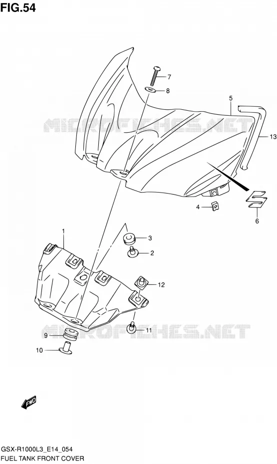 FUEL TANK VOORKLEP (GSX-R1000L3 E14) Suzuki MOTO 1000 GSX-R 2013  GSX-R1000 L3/GSX-R1000Z L3 (E14)