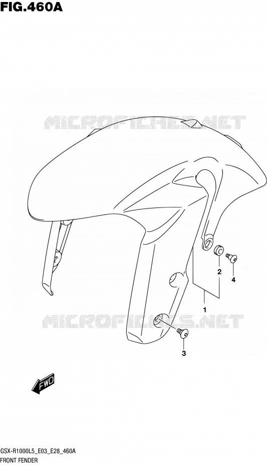 FRONT FENDER (GSX-R1000L5 E03) Suzuki MOTO 1000 GSX-R 2015  GSX-R1000 L5 (E03,E28,E33)
