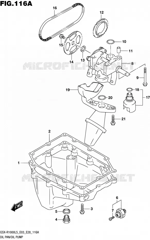 SUMP - OLIEPOMP Suzuki MOTO 1000 GSX-R 2015  GSX-R1000 L5 (E03,E28,E33)