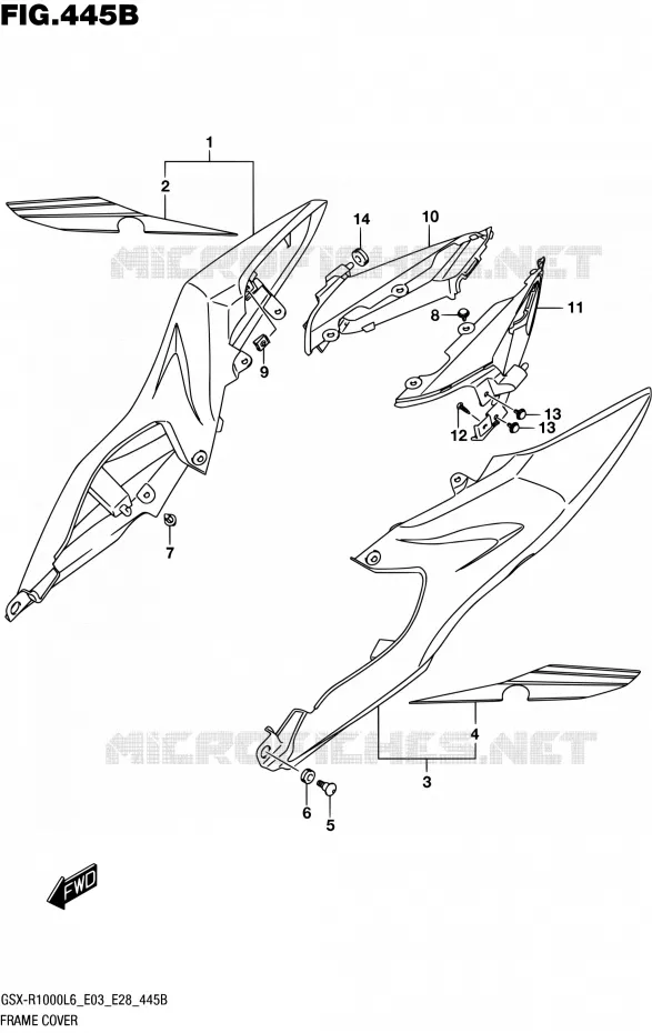 ACHTER KUIP (AJP,JSP) Suzuki MOTO 1000 GSX-R 2016  GSX-R1000 L6 (E03,E28,E33)