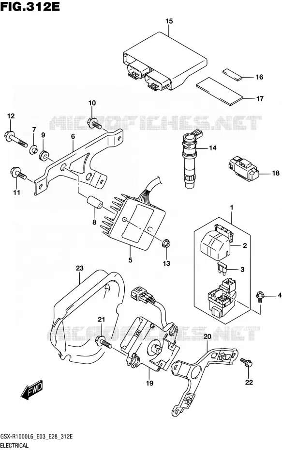 ELEKTRISCH (GSX-R1000AL6 E33) Suzuki MOTO 1000 GSX-R 2016  GSX-R1000 L6 (E03,E28,E33)