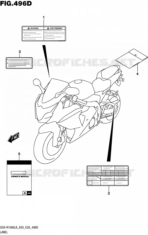 ETIKET (GSX-R1000AL6 E28) Suzuki MOTO 1000 GSX-R 2016  GSX-R1000 L6 (E03,E28,E33)