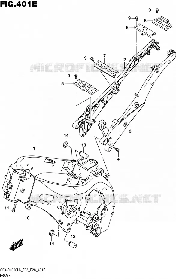 FRAME (GSX-R1000AL6 E33) Suzuki MOTO 1000 GSX-R 2016  GSX-R1000 L6 (E03,E28,E33)