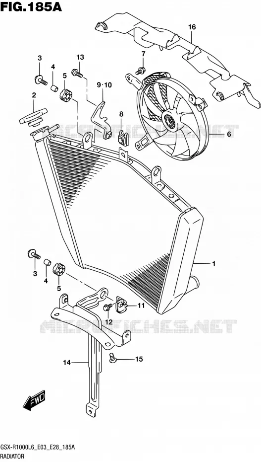 RADIATOR (GSX-R1000L6 E03) Suzuki MOTO 1000 GSX-R 2016  GSX-R1000 L6 (E03,E28,E33)