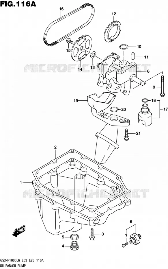SUMP - OLIEPOMP Suzuki MOTO 1000 GSX-R 2016  GSX-R1000 L6 (E03,E28,E33)