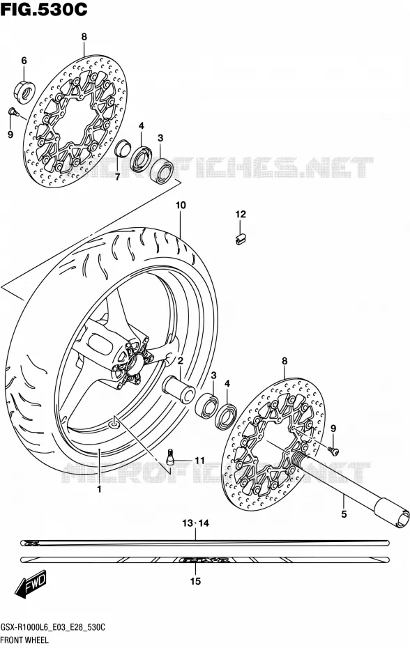 VOORWIEL (GSX-R1000L6 E33) Suzuki MOTO 1000 GSX-R 2016  GSX-R1000 L6 (E03,E28,E33)