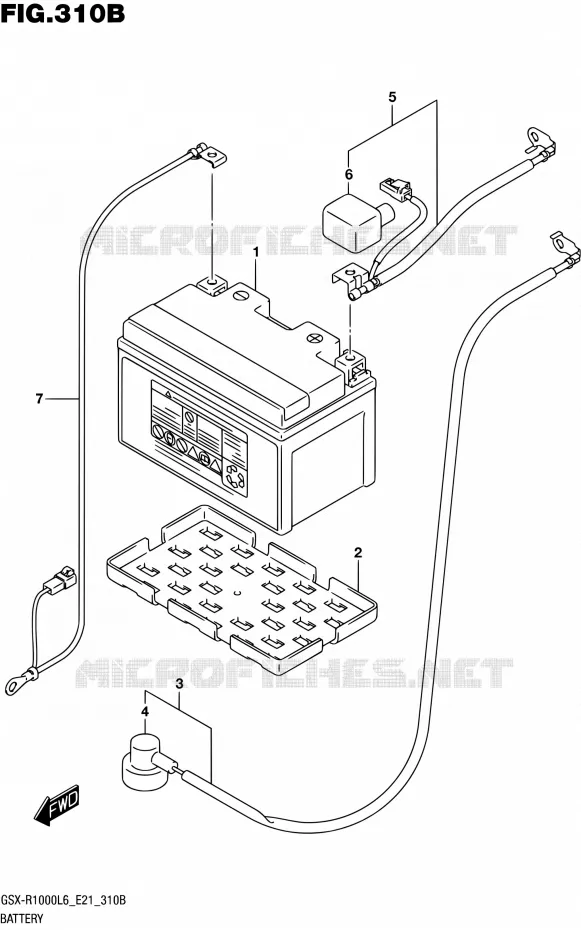 ACCU (GSX-R1000AL6 E21) Suzuki MOTO 1000 GSX-R 2016  GSX-R1000UF L6 (E21)