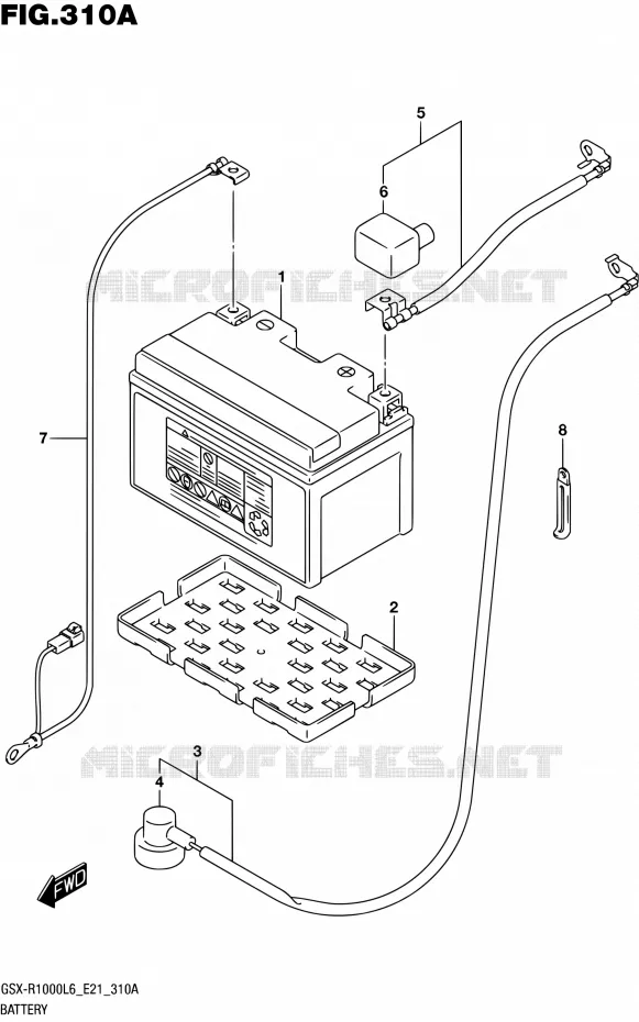 ACCU (GSX-R1000L6 E21) Suzuki MOTO 1000 GSX-R 2016  GSX-R1000UF L6 (E21)