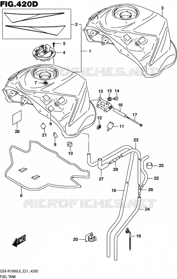BENZINETANK (GSX-R1000AUFL6 E21) Suzuki MOTO 1000 GSX-R 2016  GSX-R1000UF L6 (E21)