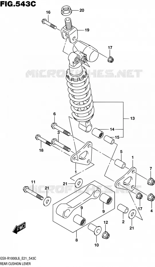SCHOKBREKER AANEENSCHAKELING (GSX-R1000UFL6 E21) Suzuki MOTO 1000 GSX-R 2016  GSX-R1000UF L6 (E21)