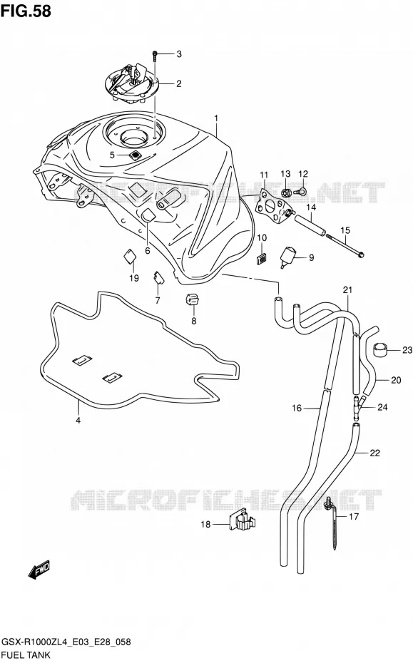 BENZINETANK (GSX-R1000ZL4 E28) Suzuki MOTO 1000 GSX-R 2014  GSX-R1000Z L4 (E03,E28,E33)