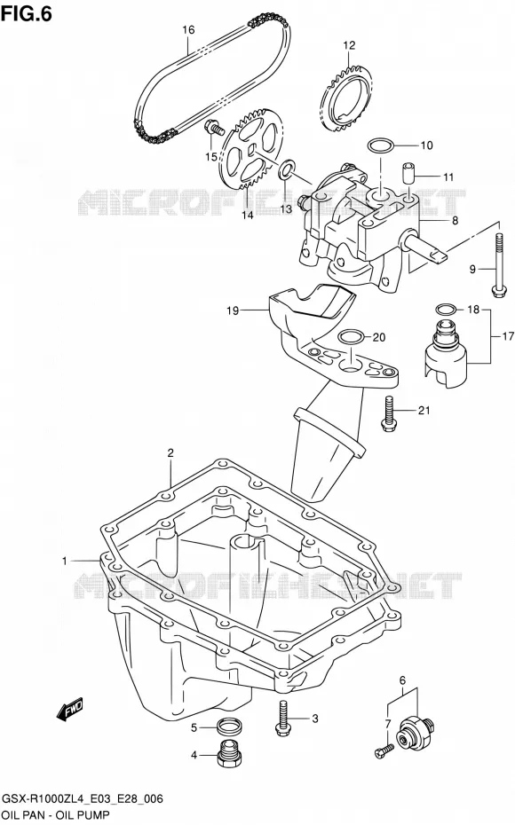 SUMP - OLIEPOMP  Suzuki MOTO 1000 GSX-R 2014  GSX-R1000Z L4 (E03,E28,E33)