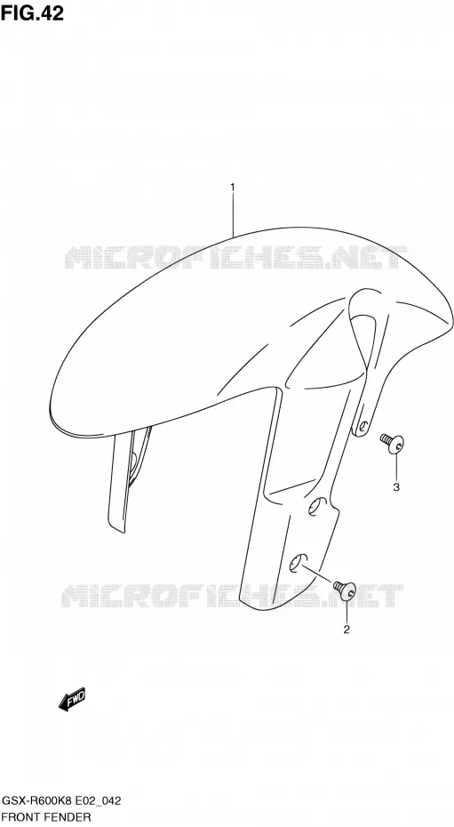 FRONT FENDER Suzuki MOTO 600 GSX-R 2010  GSX-R600 L0 (E02,E19,E24)