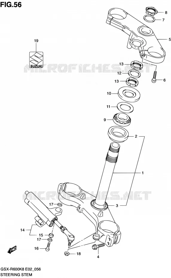 STUURKOLOM Suzuki MOTO 600 GSX-R 2010  GSX-R600 L0 (E02,E19,E24)