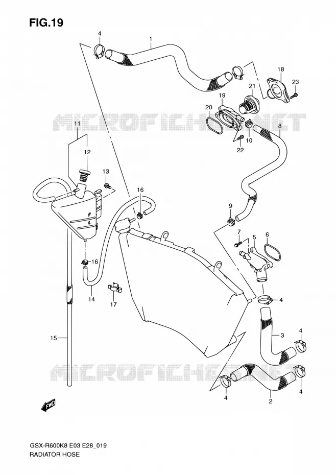 RADIATOR SLANG Suzuki MOTO 600 GSX-R 2010  GSX-R600 L0 (E03,E28,E33)