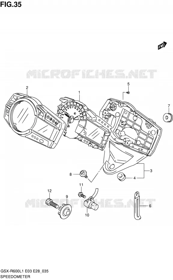 SNELHEIDSMETER (GSX-R600L1 E03) Suzuki MOTO 600 GSX-R 2011  GSX-R600 L1 (E03,E28,E33)