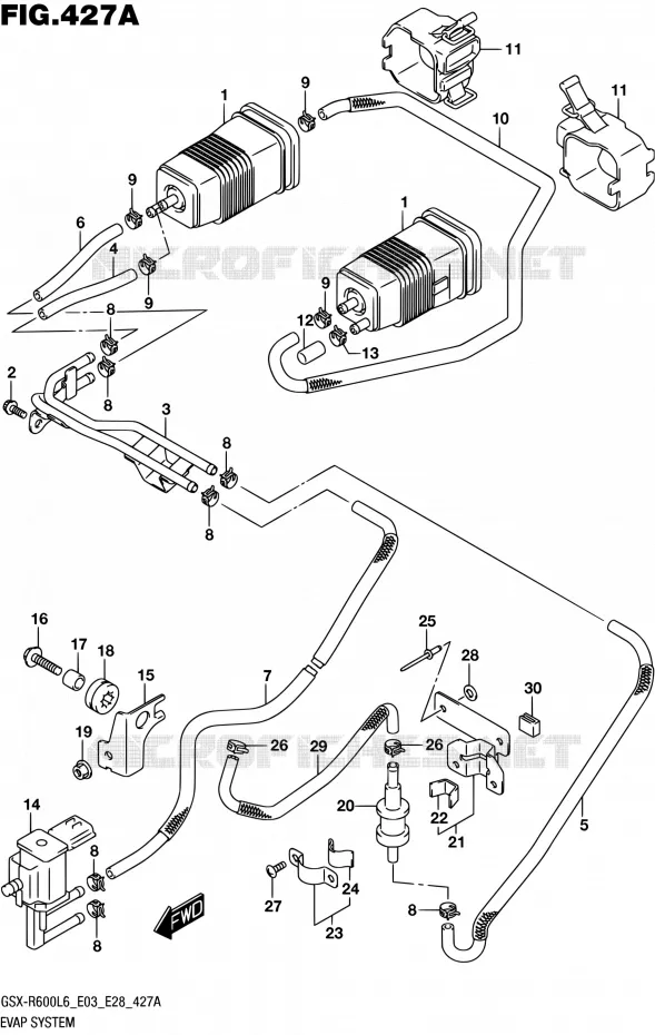 FUEL EVAP SYSTEM (GSX-R600L6 E33) Suzuki MOTO 600 GSX-R 2016  GSX-R600 L6 (E03,E28,E33)