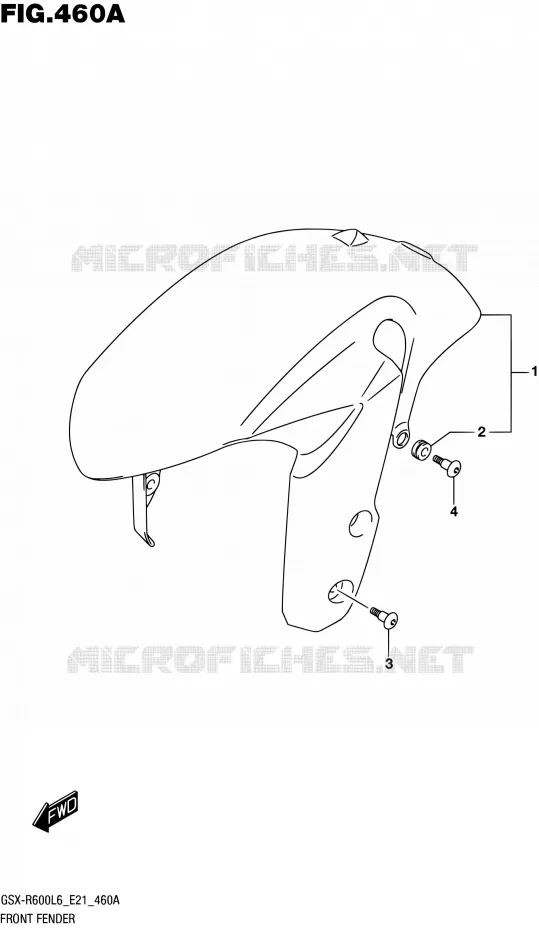 FRONT FENDER Suzuki MOTO 600 GSX-R 2016  GSX-R600 L6 (E21)